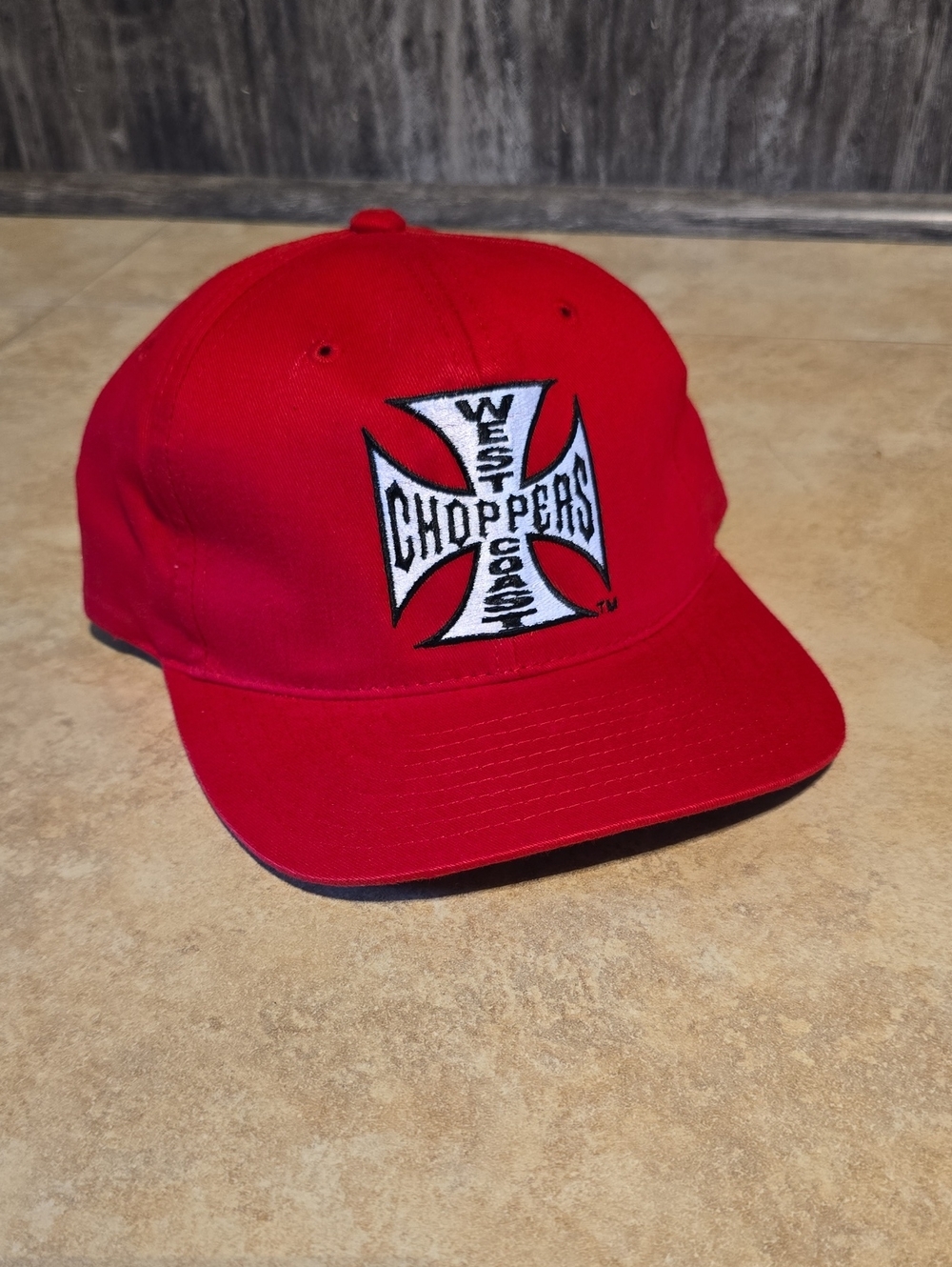 NWT vintage West Coast Choppers Black Logo Snapback Hat Red